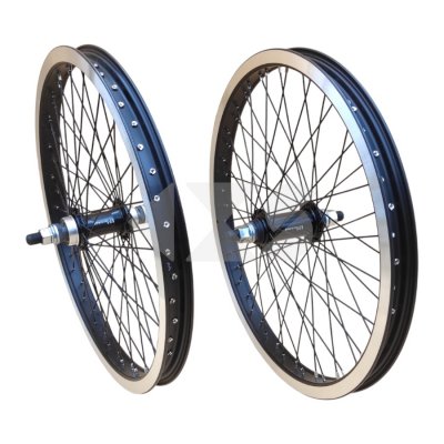 Σετ Τροχών Custom GT Hubs/HJC Rims Αλουμινίου Black 20" - Άξονας 14mm - 48 Ακτίνες Black Ano.