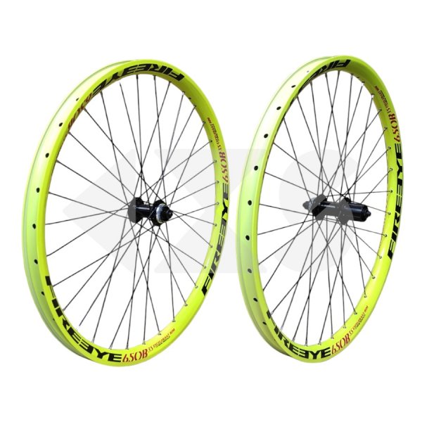 Σετ Τροχών MTB FIREEYE Excelerant 650B 35mm - 27.5&#039;&#039; - Shimano HB-TX505 Disc Center Lock 32H Neon Yellow