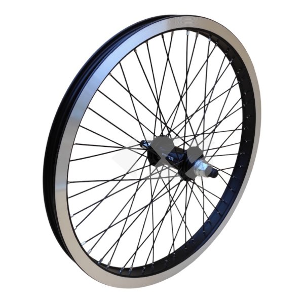 Τροχός Εμπρόσθιος BMX GT Hub/HJC Rim Αλουμινίου Black 20&quot; - Άξονας 14mm - 48 Ακτίνες Black Ano.