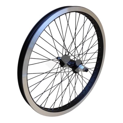 Τροχός Εμπρόσθιος BMX GT Hub/HJC Rim Αλουμινίου Black 20" - Άξονας 14mm - 48 Ακτίνες Black Ano.