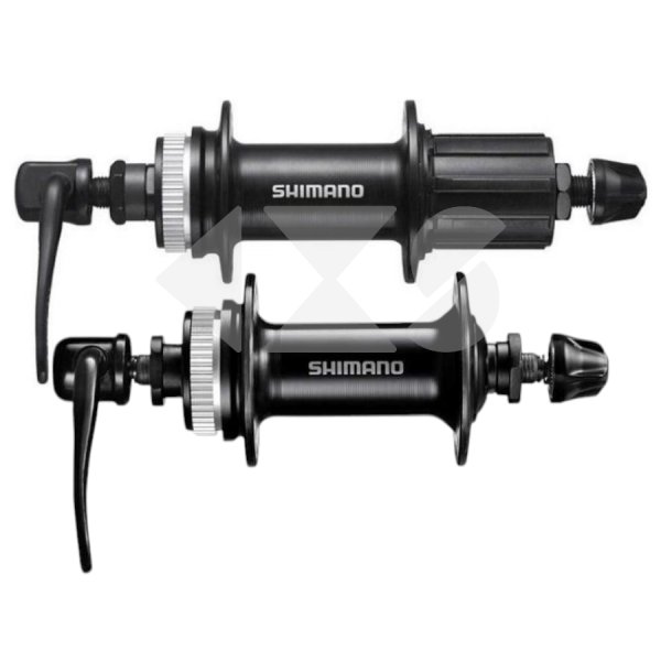 Κέντρα Ζεύγος Shimano TOURNEY TY505 Οπίσθιο &amp; Εμπρόσθιο alloy Δισκοφρένου Center Lock 32H - 7sp Black