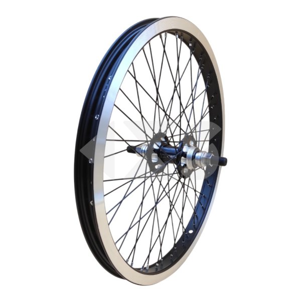 Τροχός Οπίσθιος BMX Αλουμινίου Custom QUANTO TX Hub / HJC Rim - Κλειστά Ρουλεμάν - Άξονας 14mm - 48 Ακτίνες Black